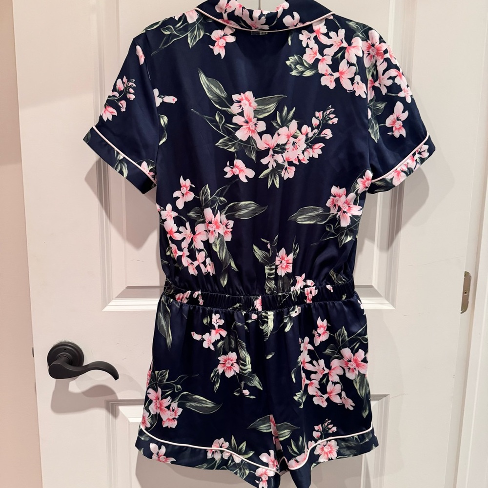 Victoria's Secret Navy and Pink Floral Romper - Picture 3 of 3